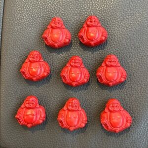 Rare Vintage Hand Carved Cinnabar Buddha Beads